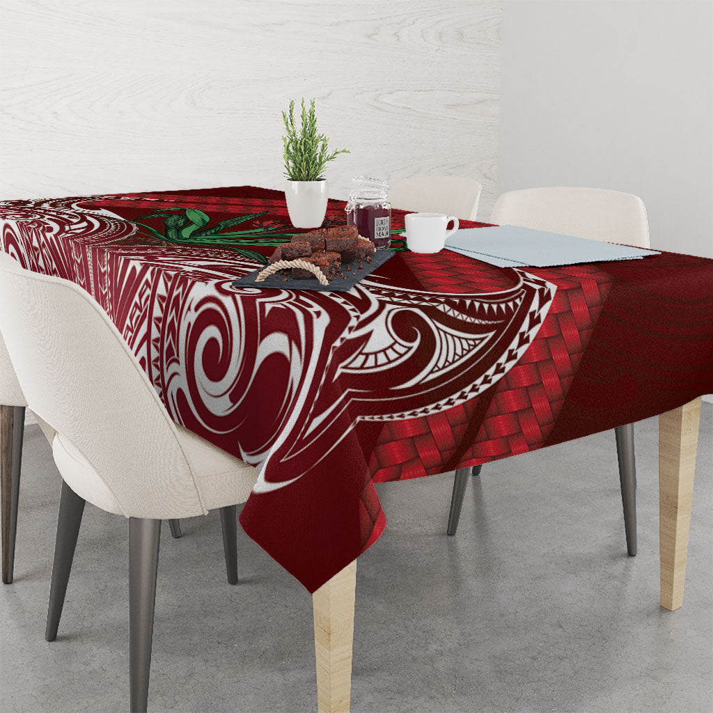 Rongoa Maori New Zealand Harakeke Tablecloth NZ Weaving Pattern Red