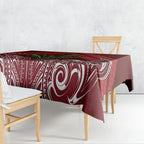 Rongoa Maori New Zealand Harakeke Tablecloth NZ Weaving Pattern Red