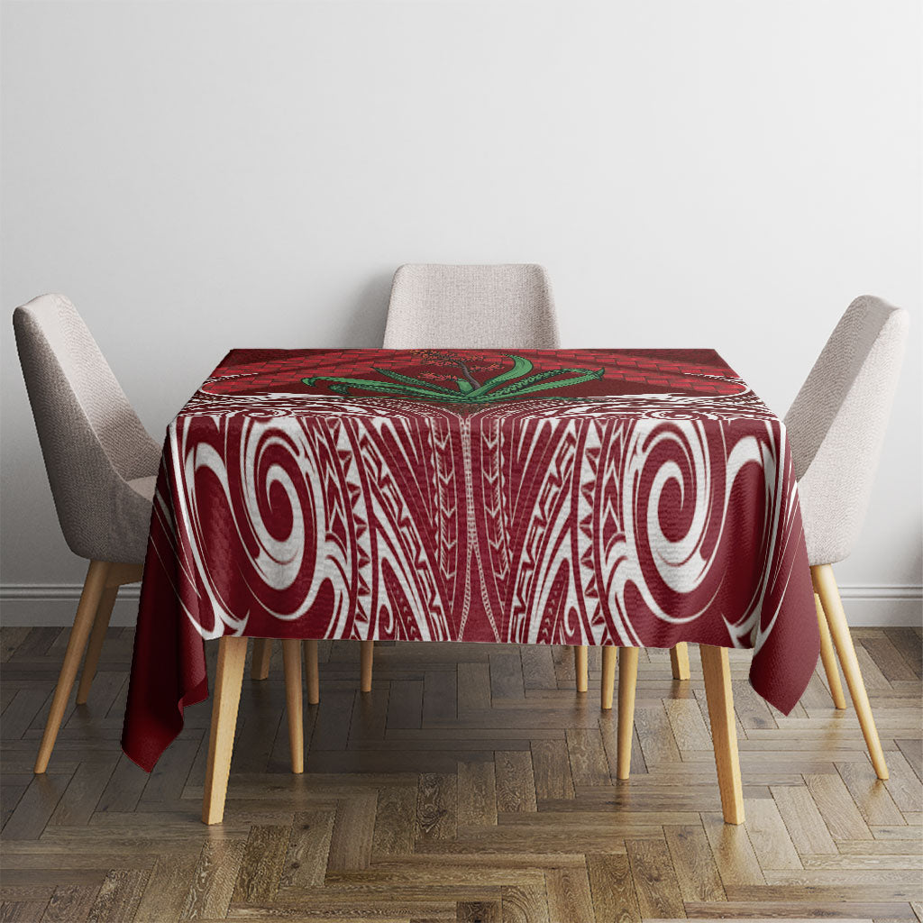 Rongoa Maori New Zealand Harakeke Tablecloth NZ Weaving Pattern Red