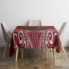 Rongoa Maori New Zealand Harakeke Tablecloth NZ Weaving Pattern Red