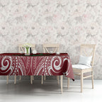 Rongoa Maori New Zealand Harakeke Tablecloth NZ Weaving Pattern Red