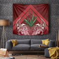 Rongoa Maori New Zealand Harakeke Tapestry NZ Weaving Pattern Red
