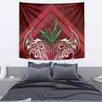 Rongoa Maori New Zealand Harakeke Tapestry NZ Weaving Pattern Red