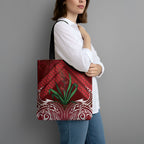 Rongoa Maori New Zealand Harakeke Tote Bag NZ Weaving Pattern Red