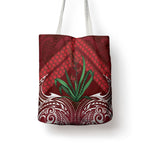 Rongoa Maori New Zealand Harakeke Tote Bag NZ Weaving Pattern Red