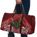 Rongoa Maori New Zealand Harakeke Travel Bag NZ Weaving Pattern Red