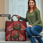 Rongoa Maori New Zealand Harakeke Travel Bag NZ Weaving Pattern Red