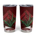 Rongoa Maori New Zealand Harakeke Tumbler Cup NZ Weaving Pattern Red