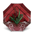Rongoa Maori New Zealand Harakeke Umbrella NZ Weaving Pattern Red