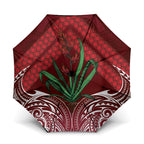 Rongoa Maori New Zealand Harakeke Umbrella NZ Weaving Pattern Red