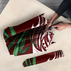 Rongoa Maori New Zealand Harakeke Umbrella NZ Weaving Pattern Red