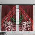 Rongoa Maori New Zealand Harakeke Window Curtain NZ Weaving Pattern Red