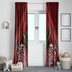 Rongoa Maori New Zealand Harakeke Window Curtain NZ Weaving Pattern Red