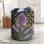 Rongoa Maori New Zealand Koromiko Laundry Basket NZ Hebe Korimako Bellbird Poutama