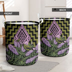Rongoa Maori New Zealand Koromiko Laundry Basket NZ Hebe Korimako Bellbird Poutama