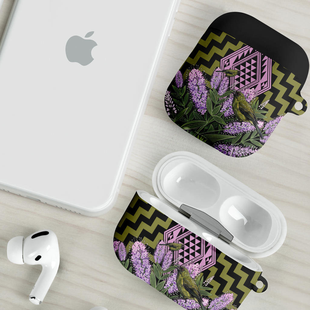 Rongoa Maori New Zealand Koromiko AirPods Case NZ Hebe Korimako Bellbird Poutama