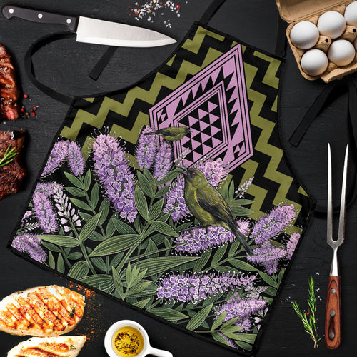 Rongoa Maori New Zealand Koromiko Apron NZ Hebe Korimako Bellbird Poutama