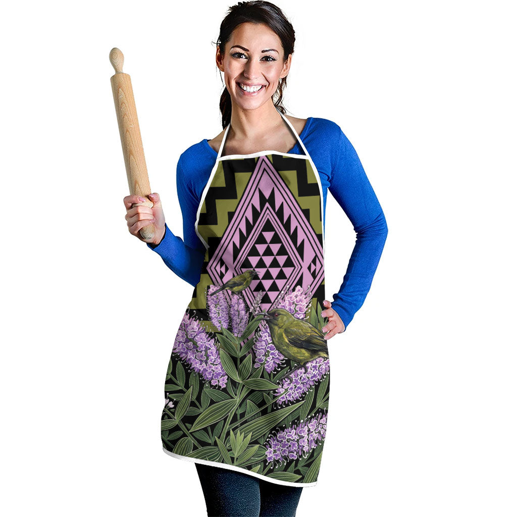 Rongoa Maori New Zealand Koromiko Apron NZ Hebe Korimako Bellbird Poutama