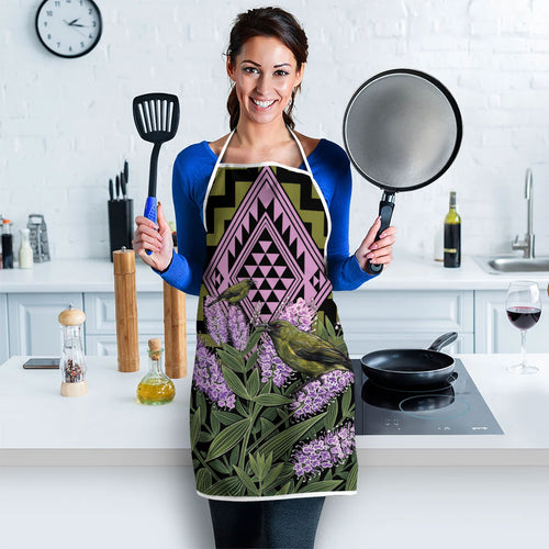 Rongoa Maori New Zealand Koromiko Apron NZ Hebe Korimako Bellbird Poutama