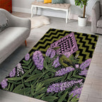 Rongoa Maori New Zealand Koromiko Area Rug NZ Hebe Korimako Bellbird Poutama