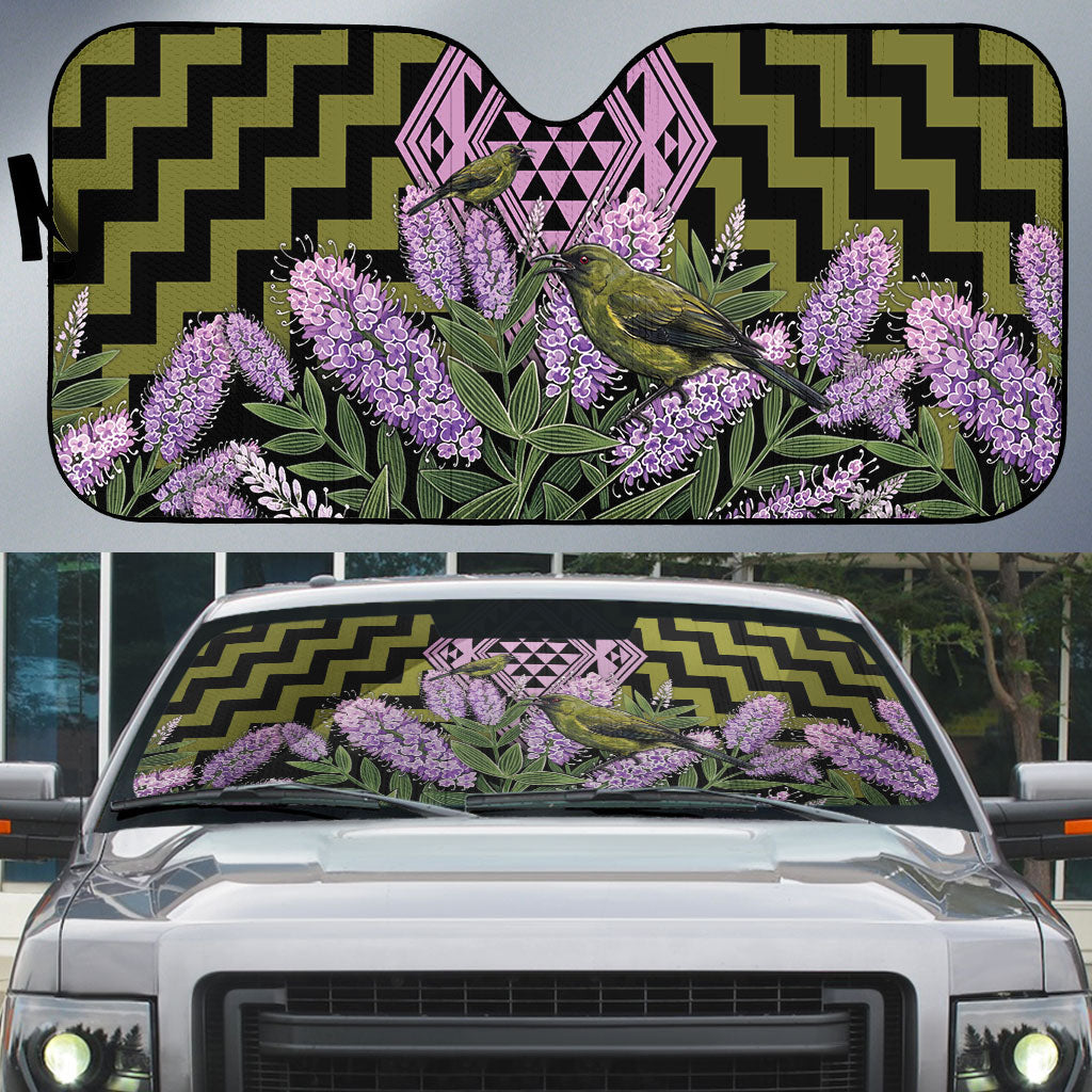 Rongoa Maori New Zealand Koromiko Auto Sun Shade NZ Hebe Korimako Bellbird Poutama