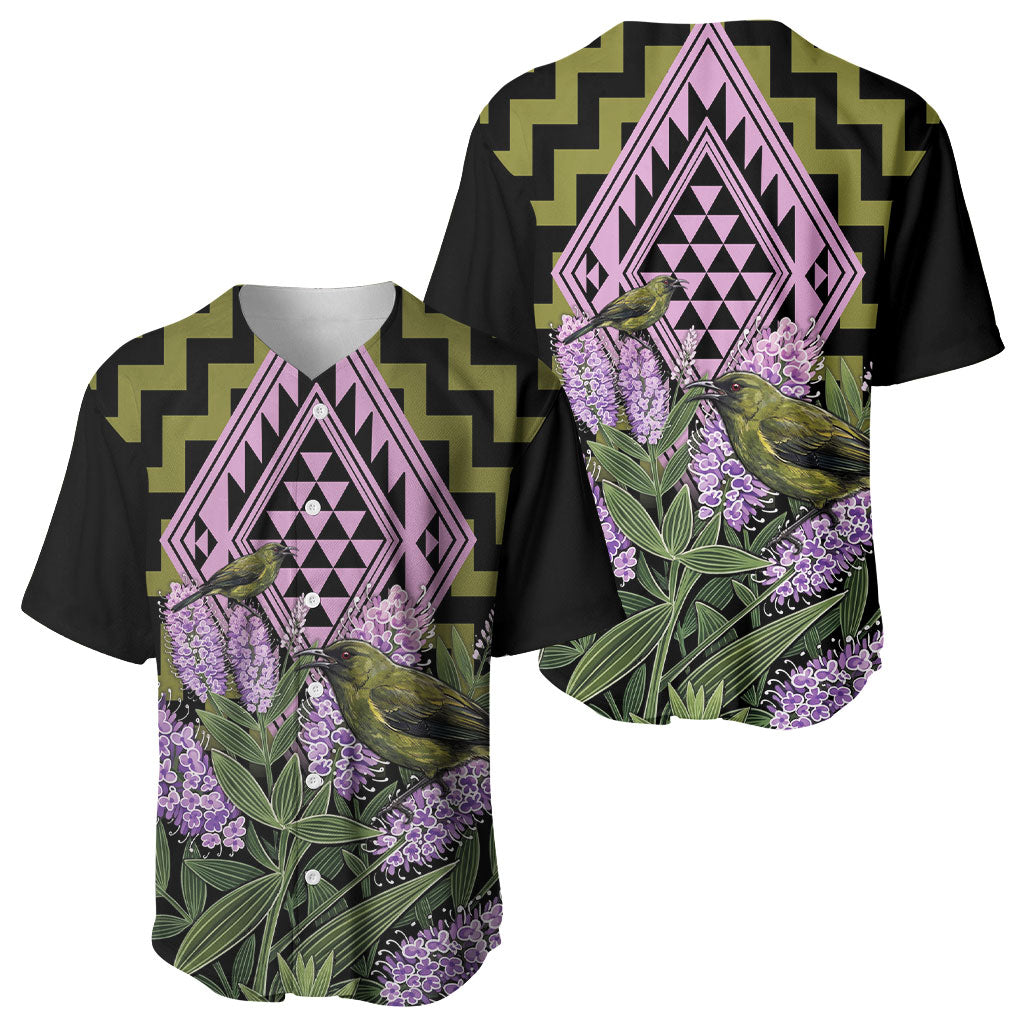 Rongoa Maori New Zealand Koromiko Baseball Jersey NZ Hebe Korimako Bellbird Poutama
