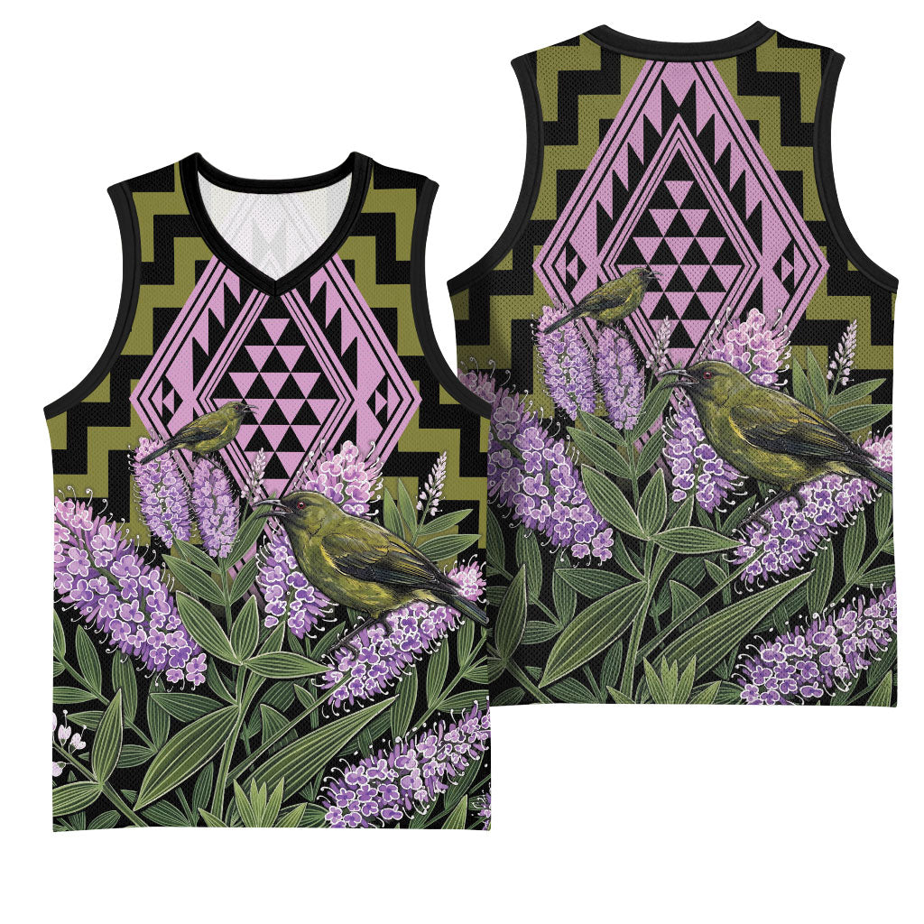 Rongoa Maori New Zealand Koromiko Basketball Jersey NZ Hebe Korimako Bellbird Poutama