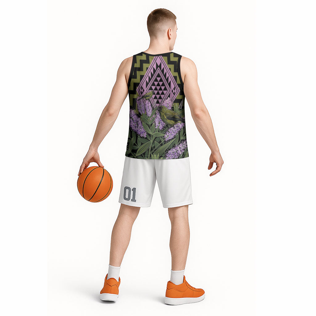 Rongoa Maori New Zealand Koromiko Basketball Jersey NZ Hebe Korimako Bellbird Poutama