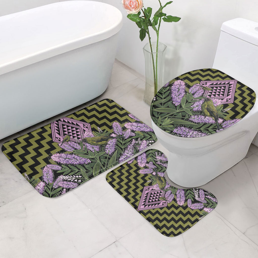 Rongoa Maori New Zealand Koromiko Bathroom Set NZ Hebe Korimako Bellbird Poutama
