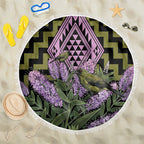 Rongoa Maori New Zealand Koromiko Beach Blanket NZ Hebe Korimako Bellbird Poutama