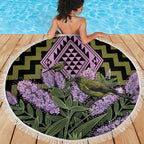 Rongoa Maori New Zealand Koromiko Beach Blanket NZ Hebe Korimako Bellbird Poutama