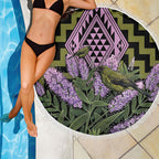 Rongoa Maori New Zealand Koromiko Beach Blanket NZ Hebe Korimako Bellbird Poutama