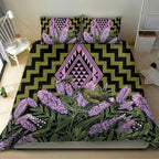 Rongoa Maori New Zealand Koromiko Bedding Set NZ Hebe Korimako Bellbird Poutama