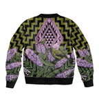 Rongoa Maori New Zealand Koromiko Bomber Jacket NZ Hebe Korimako Bellbird Poutama