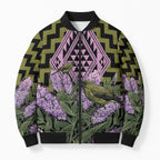 Rongoa Maori New Zealand Koromiko Bomber Puffer Jacket NZ Hebe Korimako Bellbird Poutama