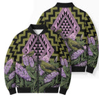 Rongoa Maori New Zealand Koromiko Bomber Puffer Jacket NZ Hebe Korimako Bellbird Poutama