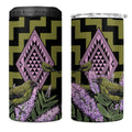 Rongoa Maori New Zealand Koromiko 4 in 1 Can Cooler Tumbler NZ Hebe Korimako Bellbird Poutama