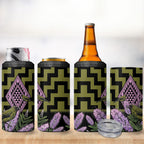 Rongoa Maori New Zealand Koromiko 4 in 1 Can Cooler Tumbler NZ Hebe Korimako Bellbird Poutama