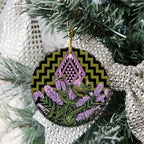 Rongoa Maori New Zealand Koromiko Ceramic Ornament NZ Hebe Korimako Bellbird Poutama