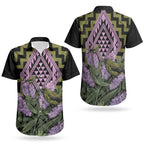 Rongoa Maori New Zealand Koromiko Couples Matching Short Sleeve Bodycon Dress and Hawaiian Shirt NZ Hebe Korimako Bellbird Poutama