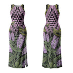 Rongoa Maori New Zealand Koromiko Couples Matching Tank Maxi Dress and Hawaiian Shirt NZ Hebe Korimako Bellbird Poutama