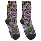 Rongoa Maori New Zealand Koromiko Crew Socks NZ Hebe Korimako Bellbird Poutama