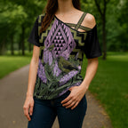 Rongoa Maori New Zealand Koromiko Cross Shoulder Shirt NZ Hebe Korimako Bellbird Poutama