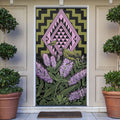 Rongoa Maori New Zealand Koromiko Door Cover NZ Hebe Korimako Bellbird Poutama