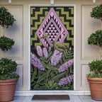 Rongoa Maori New Zealand Koromiko Door Cover NZ Hebe Korimako Bellbird Poutama