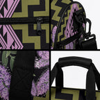 Rongoa Maori New Zealand Koromiko Duffle Bag NZ Hebe Korimako Bellbird Poutama