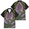 Rongoa Maori New Zealand Koromiko Family Matching Puletasi and Hawaiian Shirt NZ Hebe Korimako Bellbird Poutama