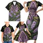 Rongoa Maori New Zealand Koromiko Family Matching Short Sleeve Bodycon Dress and Hawaiian Shirt NZ Hebe Korimako Bellbird Poutama