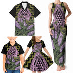 Rongoa Maori New Zealand Koromiko Family Matching Tank Maxi Dress and Hawaiian Shirt NZ Hebe Korimako Bellbird Poutama