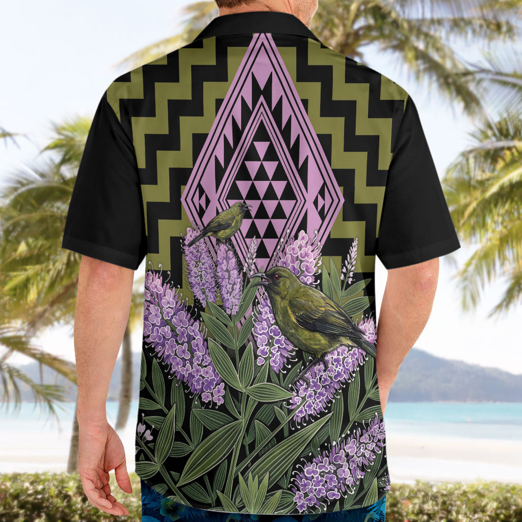 Rongoa Maori New Zealand Koromiko Hawaiian Shirt NZ Hebe Korimako Bellbird Poutama